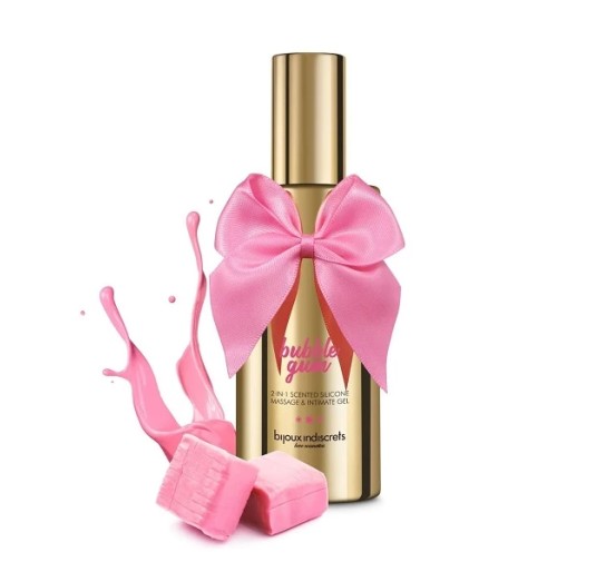 Silikonowy lubrykant i żel do masażu - Bijoux Indiscrets Bubblegum Massage and Intimate Gel 100 ml